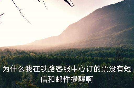為什么購票成功沒有短信提醒，為什么我在鐵路客服中心訂的票沒有短信和郵件提醒啊