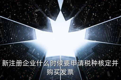 新注冊(cè)企業(yè)什么時(shí)候要申請(qǐng)稅種核定并購買發(fā)票