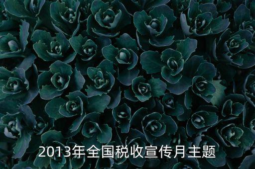 2013年全國(guó)稅收宣傳月主題