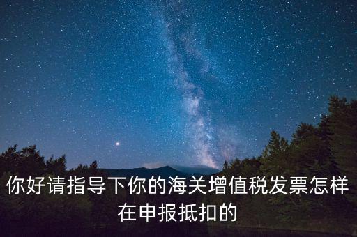 你好請指導下你的海關(guān)增值稅發(fā)票怎樣在申報抵扣的
