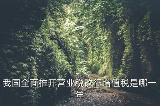 什么時(shí)候開始營業(yè)稅改增值稅，我國全面推開營業(yè)稅改征增值稅是哪一年