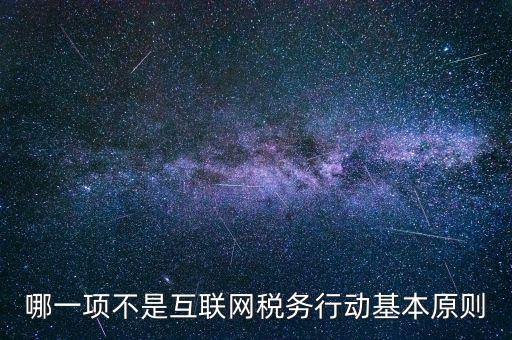 地稅工作如何適應互聯(lián)網(wǎng)，哪一項不是互聯(lián)網(wǎng)稅務行動基本原則