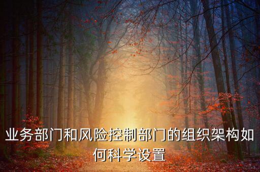 風(fēng)控如何落實(shí)到部門(mén)，業(yè)務(wù)部門(mén)和風(fēng)險(xiǎn)控制部門(mén)的組織架構(gòu)如何科學(xué)設(shè)置