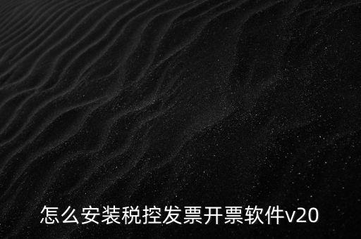 怎么安裝稅控發(fā)票開(kāi)票軟件v20