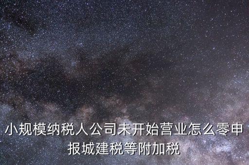城建稅如何零申報(bào)，小規(guī)模納稅人公司未開始營(yíng)業(yè)怎么零申報(bào)城建稅等附加稅