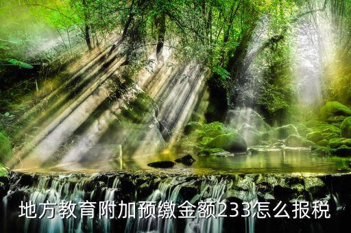 預繳增值稅如何申報附加稅，地方教育附加預繳金額233怎么報稅