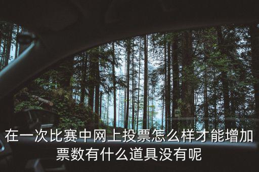 如何網(wǎng)上申請(qǐng)?jiān)黾悠绷?，在一次比賽中網(wǎng)上投票怎么樣才能增加票數(shù)有什么道具沒(méi)有呢