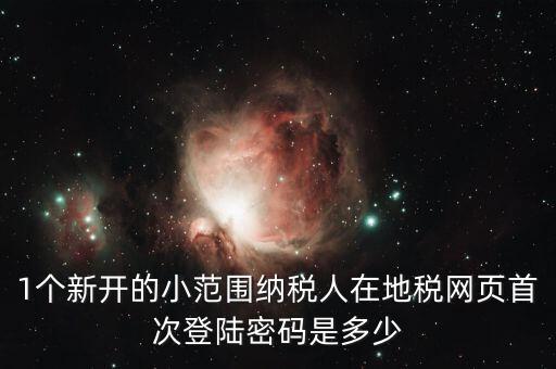 地稅ca如何登錄密碼是多少錢，1個新開的小范圍納稅人在地稅網(wǎng)頁首次登陸密碼是多少