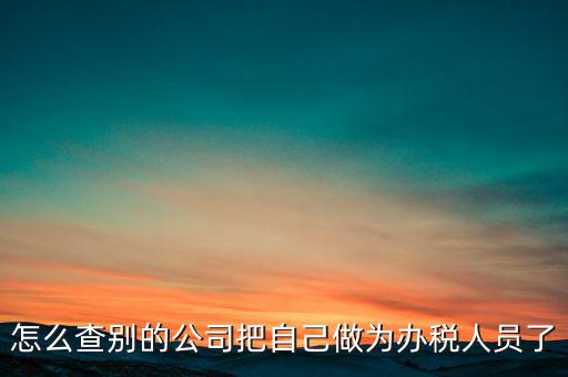 如何查公司辦稅人員，怎么查別的公司把自己做為辦稅人員了
