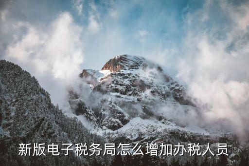 深圳稅局如何增加辦稅員，電子稅務局如何添加辦稅人員