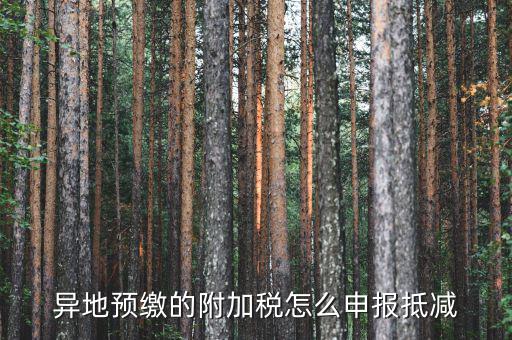 外地繳納附加稅如何申報(bào)，異地預(yù)繳的附加稅怎么申報(bào)抵減