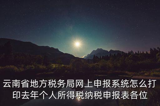 云南稅局如何查詢打印納稅申報(bào)，云南省地方稅務(wù)局網(wǎng)上申報(bào)系統(tǒng)怎么打印去年個(gè)人所得稅納稅申報(bào)表各位