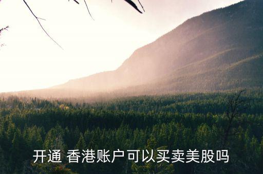 開(kāi)通 香港賬戶可以買賣美股嗎