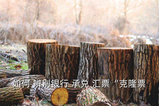 承兌匯票怎么辨別,克隆匯票是指偽造匯票內容與真票完全一致
