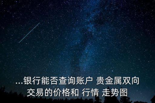 ...銀行能否查詢賬戶 貴金屬雙向交易的價(jià)格和 行情 走勢圖