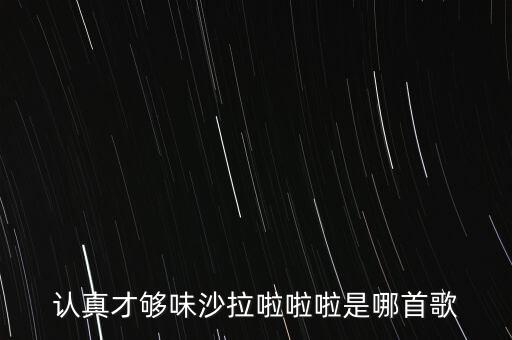 認(rèn)真才夠味什么歌永和，認(rèn)真才夠味沙拉啦啦啦是哪首歌