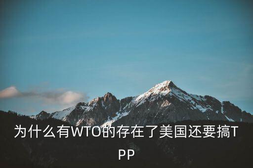 為什么有WTO還會(huì)產(chǎn)生tpp，為什么有WTO的存在了美國(guó)還要搞TPP