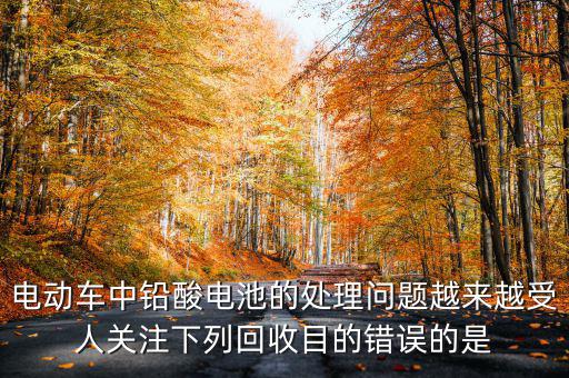 電動(dòng)車(chē)中鉛酸電池的處理問(wèn)題越來(lái)越受人關(guān)注下列回收目的錯(cuò)誤的是