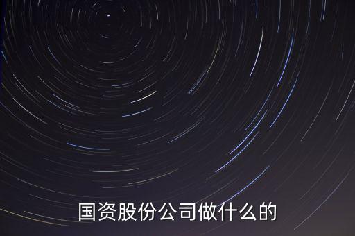 國資公司是做什么的，國資股份公司做什么的