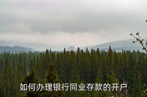 同業(yè)存款開(kāi)立什么賬戶(hù)，如何辦理銀行同業(yè)存款的開(kāi)戶(hù)