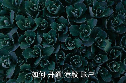 如何 開(kāi)通 港股 賬戶(hù)