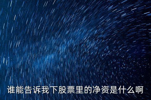 股票凈資什么意思，股票市凈和凈資是什么意識(shí)