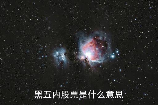 什么是黑5類股票，黑五內(nèi)股票是什么意思