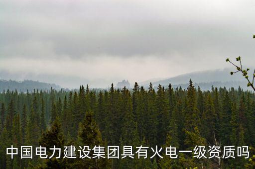 中國電力建設(shè)集團(tuán)具有火電一級(jí)資質(zhì)嗎