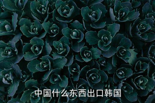 中國向韓國出口什么，中國都向韓國出口哪些呢