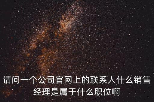 請(qǐng)問(wèn)一個(gè)公司官網(wǎng)上的聯(lián)系人什么銷(xiāo)售經(jīng)理是屬于什么職位啊