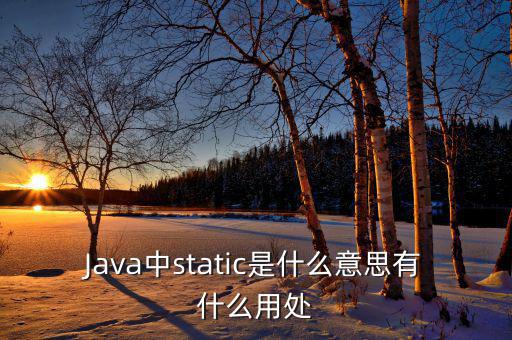 中翌靜態(tài)是什么，Java中static是什么意思有什么用處