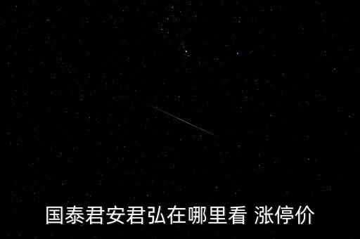 國泰君安君弘在哪里看 漲停價