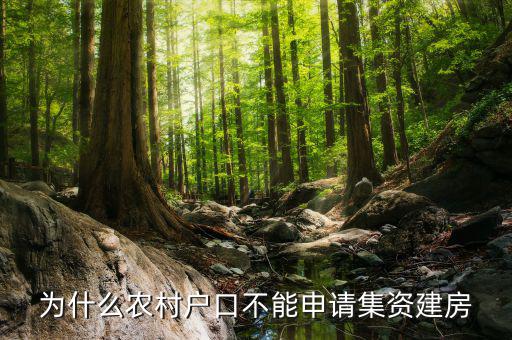為什么現(xiàn)在不能集資，為什么農(nóng)村戶口不能申請(qǐng)集資建房