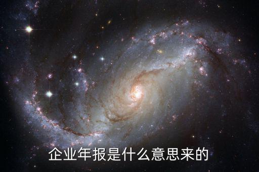 什么是企業(yè)年度報告，企業(yè)年報是什么意思來的