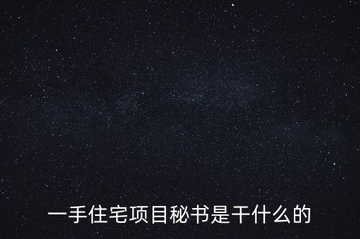 萬科項(xiàng)目秘書做什么，一手住宅項(xiàng)目秘書是干什么的