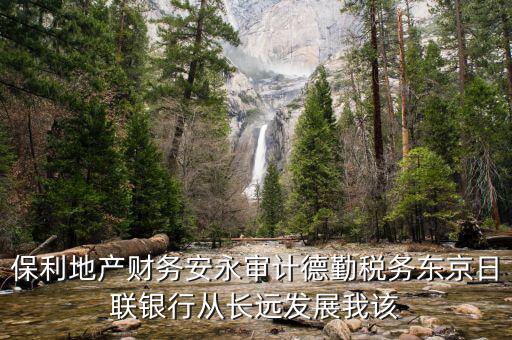 保利地產(chǎn)財務安永審計德勤稅務東京日聯(lián)銀行從長遠發(fā)展我該