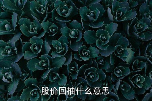 什么叫股票回抽，股市中所說的回抽是什么意思啊