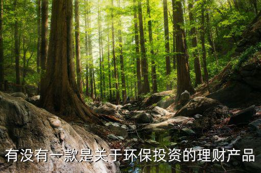 環(huán)保金融是什么，有沒有一款是關(guān)于環(huán)保投資的理財產(chǎn)品