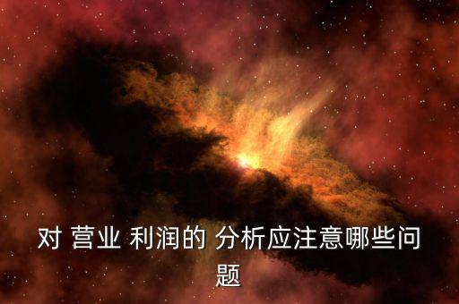 對 營業(yè) 利潤的 分析應注意哪些問題