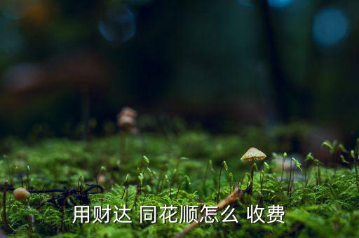 用財達(dá) 同花順怎么 收費