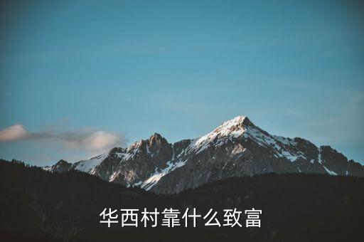 華西村靠什么賺錢，華西村靠什么致富