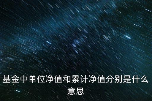 基金單位凈值和累計凈值是什么意思，基金單位凈值和累計凈值是什么意思