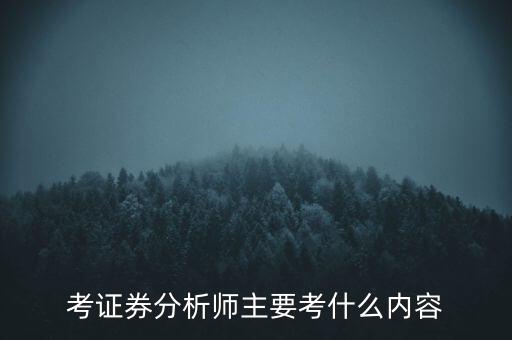 證券分析師考什么，證券分析師考試內(nèi)容是什么