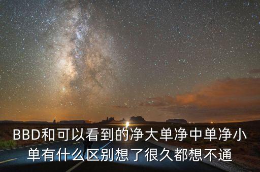 凈大單凈中單是什么，BBD和可以看到的凈大單凈中單凈小單有什么區(qū)別想了很久都想不通