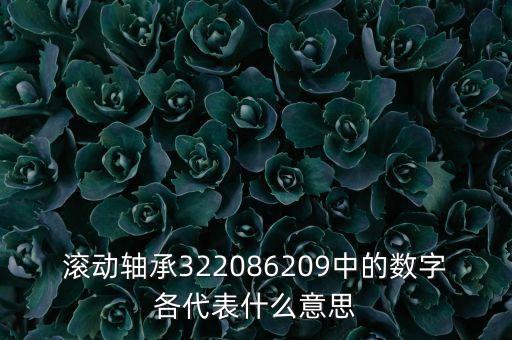 滾動(dòng)軸承322086209中的數(shù)字各代表什么意思