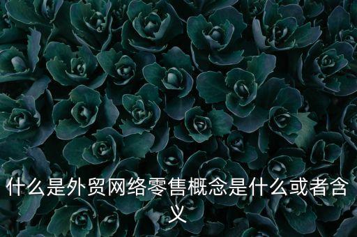 什么是外貿網絡零售概念是什么或者含義