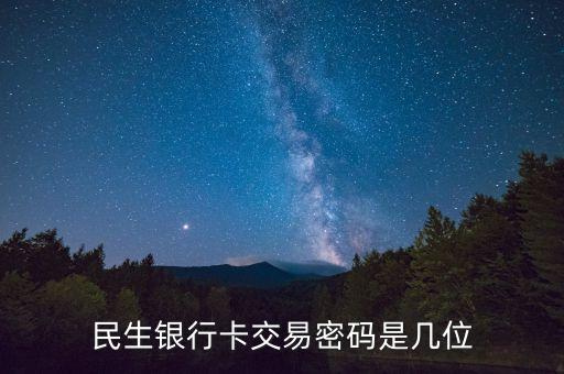 民生銀行的支付密碼是什么密碼，民生銀行密碼器密碼是幾位