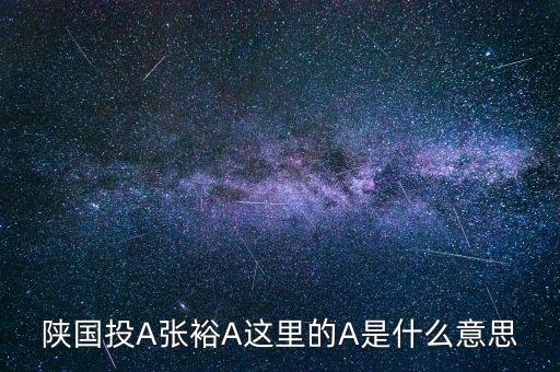張裕a有什么可比公司，陜國投A張裕A這里的A是什么意思