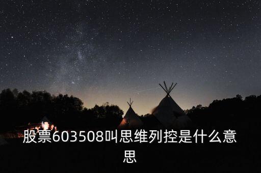 思維列控是什么公司，股票603508叫思維列控是什么意思