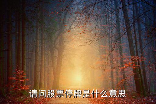 請(qǐng)問股票停牌是什么意思